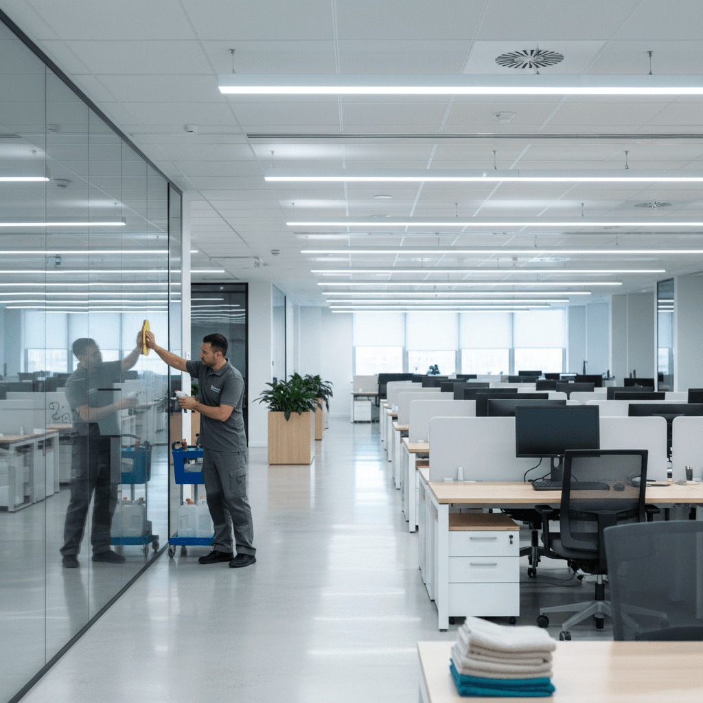 Commercial office space cleaning and maintenance