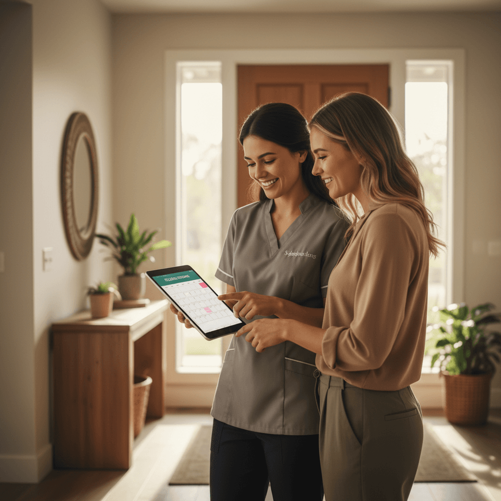 Customer scheduling and booking appointment with cleaner